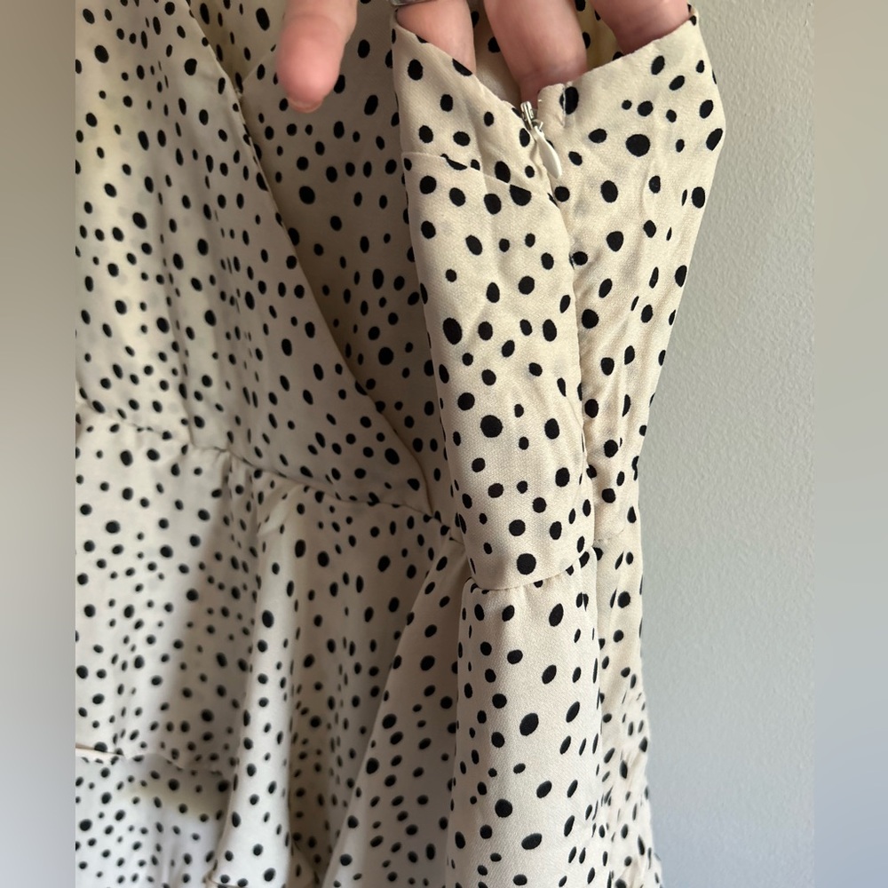 Tiered polka dot spaghetti strap dress by Mystree. - Picture 7 of 8